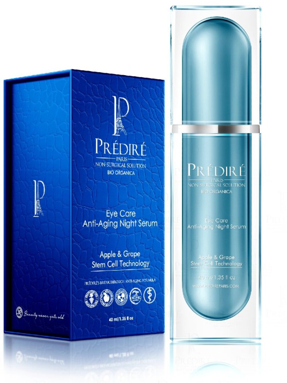 PREDIRE EYE CARE ANTI-AGING NIGHT SERUM-APPLE&GRAPE STEM CELL TECH-1.35 oz/40 ml